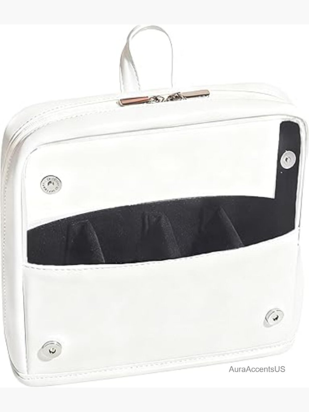 Clear Standing Makeup Brush Bag - Large Capacity Travel Cosmetic Pouch